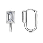 925 Sterling Silver 2x1ct Rectangular Moissanite Stud Earrings Unisex BandsCo Straps