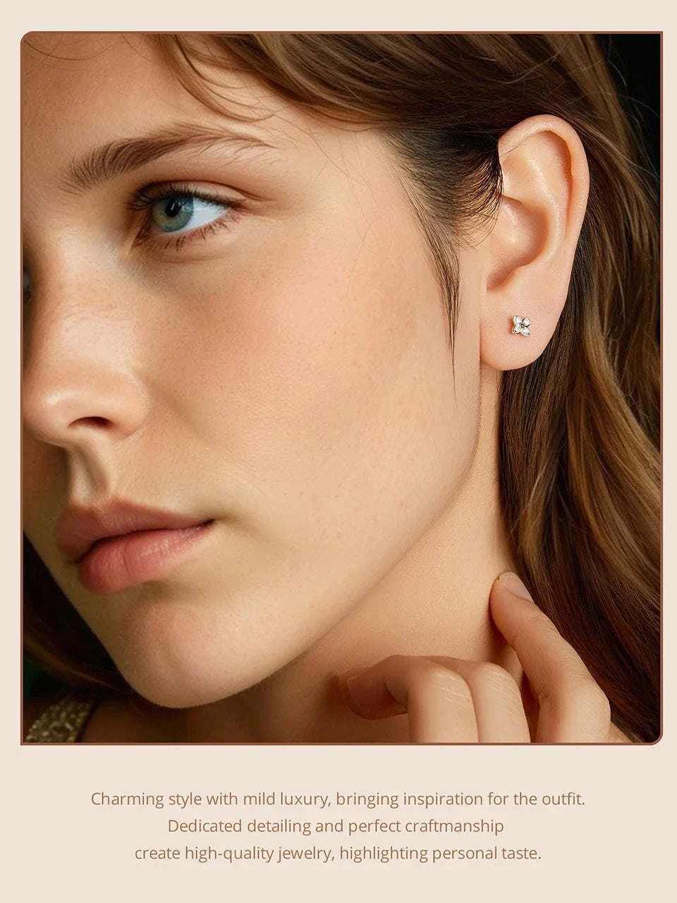 925 Sterling Silver 4-Leaf Clover Moissanite Earrings Hypoallergenic Screwback BandsCo Straps