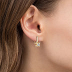 925 Sterling Silver 5mm D-Color Moissanite Huggie Hoop Earrings For Women BandsCo Straps