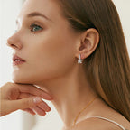 925 Sterling Silver 5mm D-Color Moissanite Huggie Hoop Earrings For Women BandsCo Straps