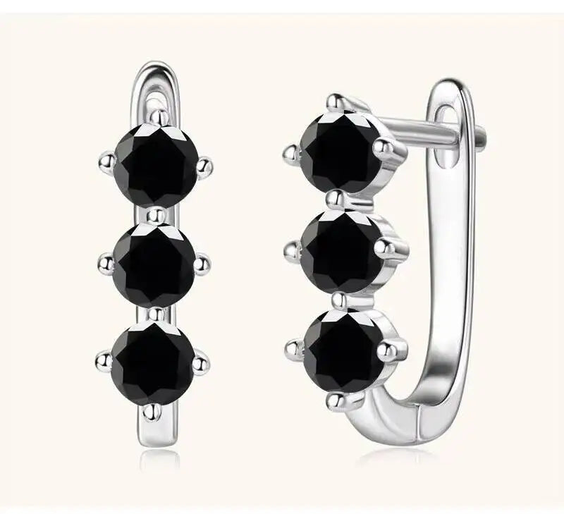 925 Sterling Silver Moissanite Hoop Earrings.1ct 6D For Women Valentine Gift BandsCo Straps