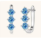 925 Sterling Silver Moissanite Hoop Earrings.1ct 6D For Women Valentine Gift BandsCo Straps