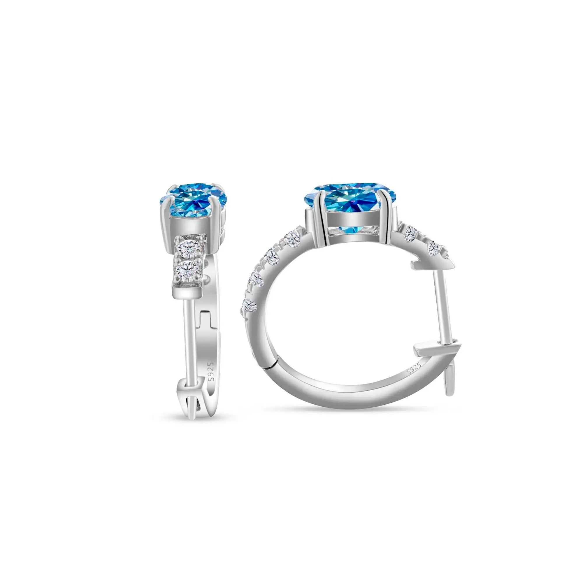 925 Sterling Silver Moissanite 1 Ct Oval Stud Earrings For Women GIA BandsCo Straps