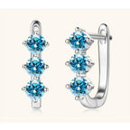 925 Sterling Silver Moissanite Hoop Earrings.1ct 6D For Women Valentine Gift BandsCo Straps