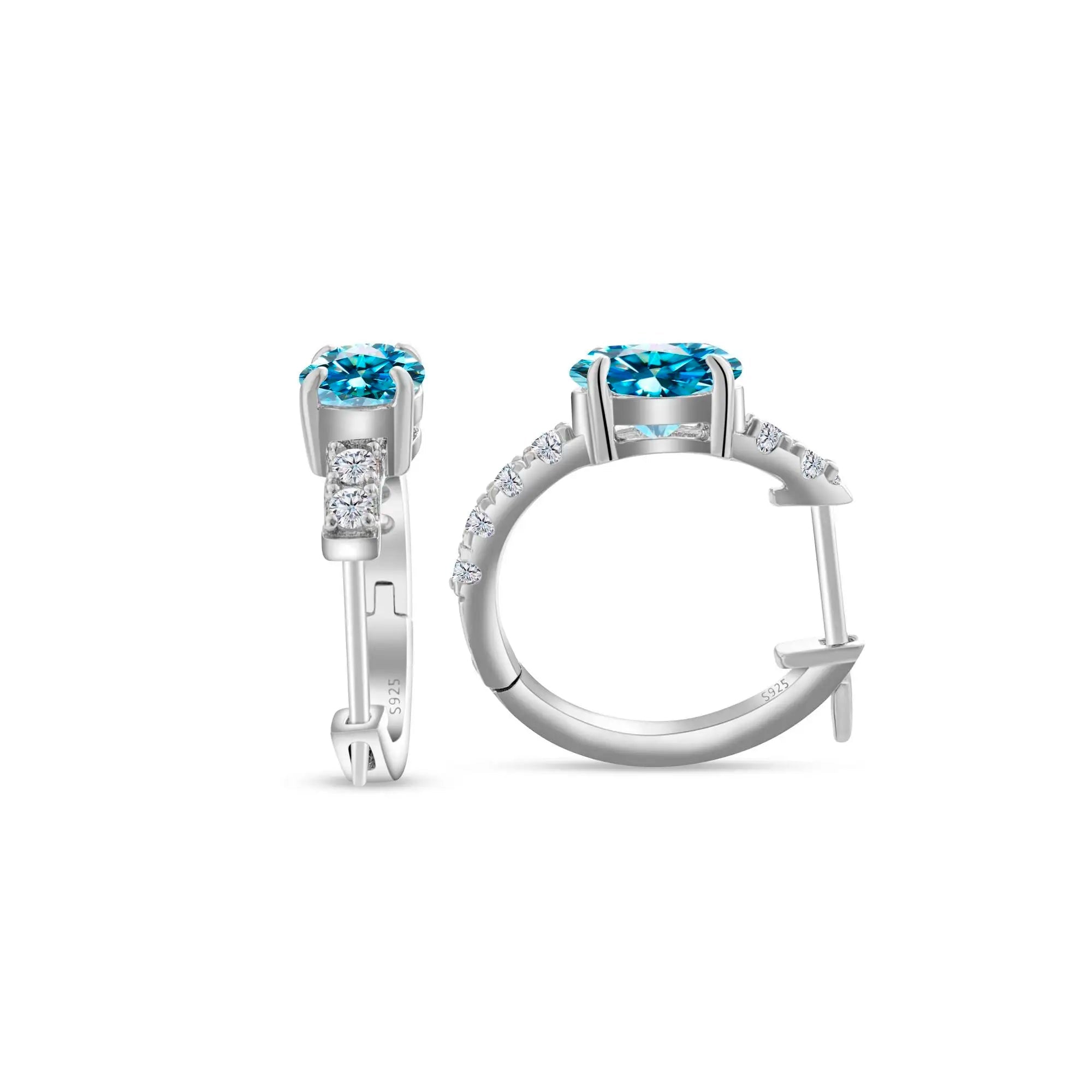 925 Sterling Silver Moissanite 1 Ct Oval Stud Earrings For Women GIA BandsCo Straps