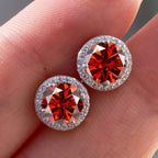 925 Sterling Silver 1ct Moissanite Round Stud Earrings Bridal Wedding Gift BandsCo Straps