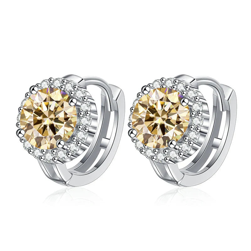 925 Sterling Silver D Color Moissanite Stud Earrings For Women Wedding BandsCo Straps