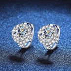 925 Sterling Silver D Color Moissanite Stud Earrings For Women Wedding BandsCo Straps