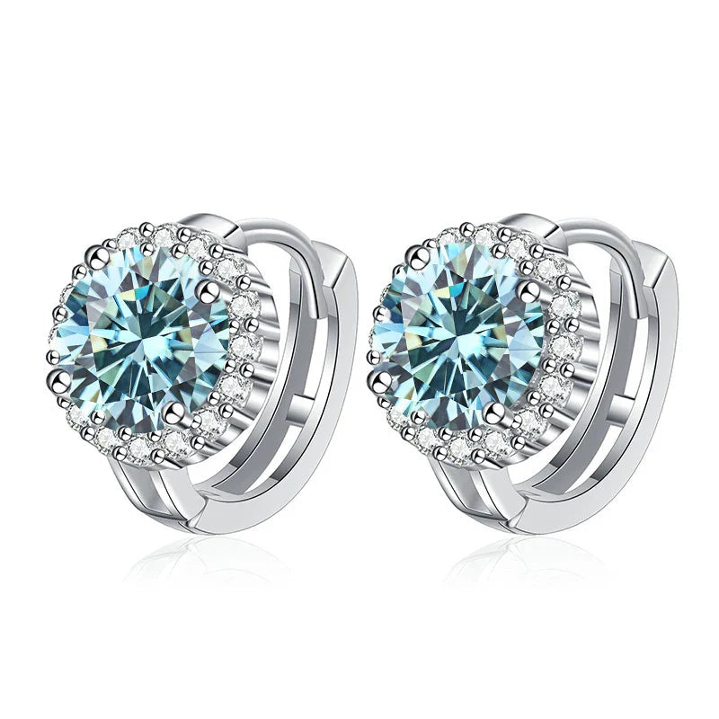 925 Sterling Silver D Color Moissanite Stud Earrings For Women Wedding BandsCo Straps