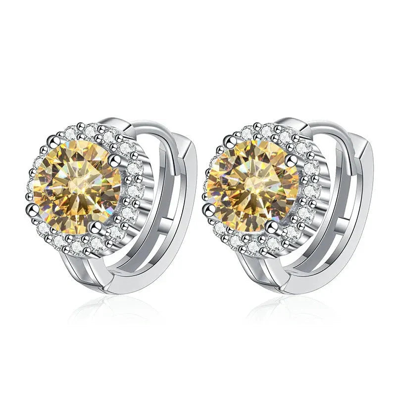925 Sterling Silver D Color Moissanite Stud Earrings For Women Wedding BandsCo Straps