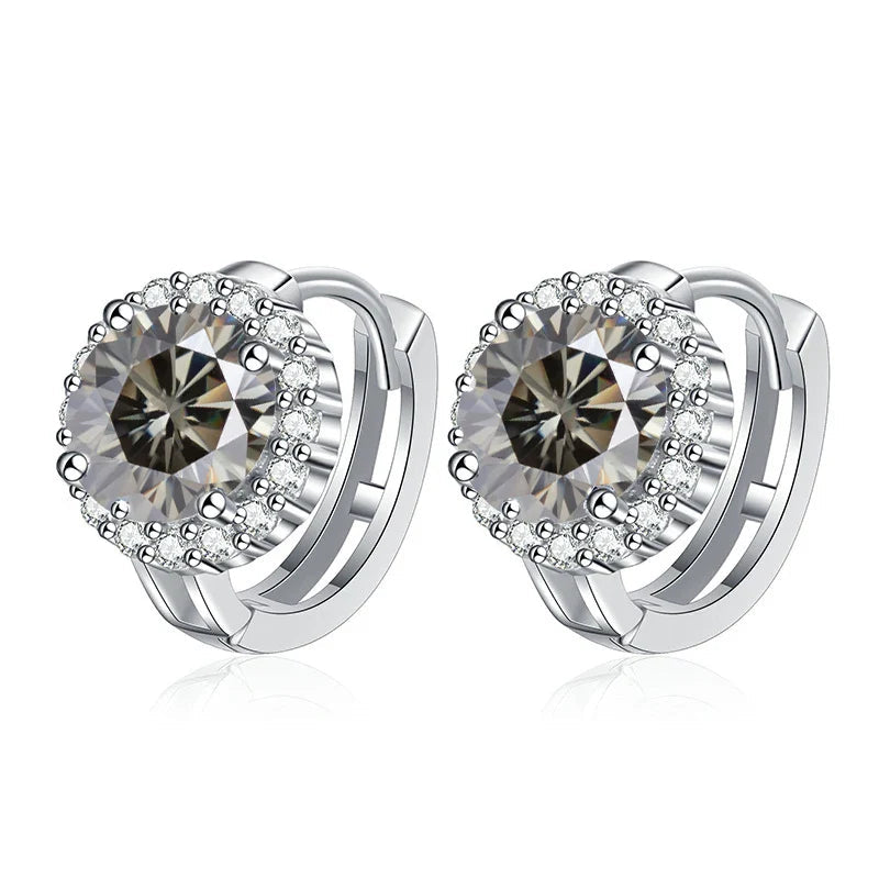 925 Sterling Silver D Color Moissanite Stud Earrings For Women Wedding BandsCo Straps