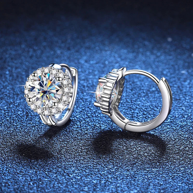 925 Sterling Silver D Color Moissanite Stud Earrings For Women Wedding BandsCo Straps
