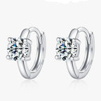 925 Sterling Silver D-Color Round Moissanite Sparkling Hoop Earrings for Women BandsCo Straps