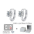 925 Sterling Silver D-Color Round Moissanite Sparkling Hoop Earrings for Women BandsCo Straps