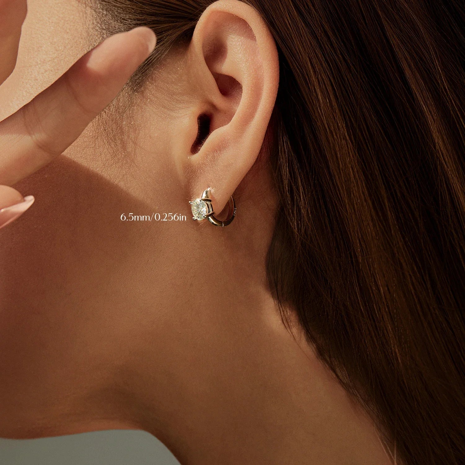 925 Sterling Silver D-Color Round Moissanite Sparkling Hoop Earrings for Women BandsCo Straps