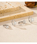 925 Sterling Silver D-Color Round Moissanite Sparkling Hoop Earrings for Women BandsCo Straps
