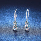 925 Sterling Silver 1.5ct Double Round Moissanite Stud Earrings For Women BandsCo Straps