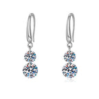 925 Sterling Silver 1.5ct Double Round Moissanite Stud Earrings For Women BandsCo Straps