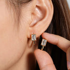 925 Sterling Silver 2x1ct Rectangular Moissanite Stud Earrings Unisex BandsCo Straps