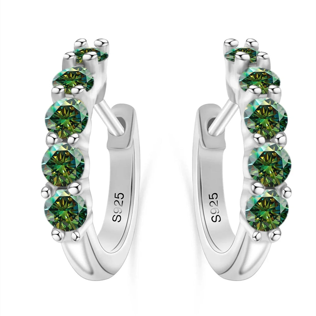 1ct D Color 3mm Moissanite Hoop Charm Earrings 925 Sterling Silver Women BandsCo Straps