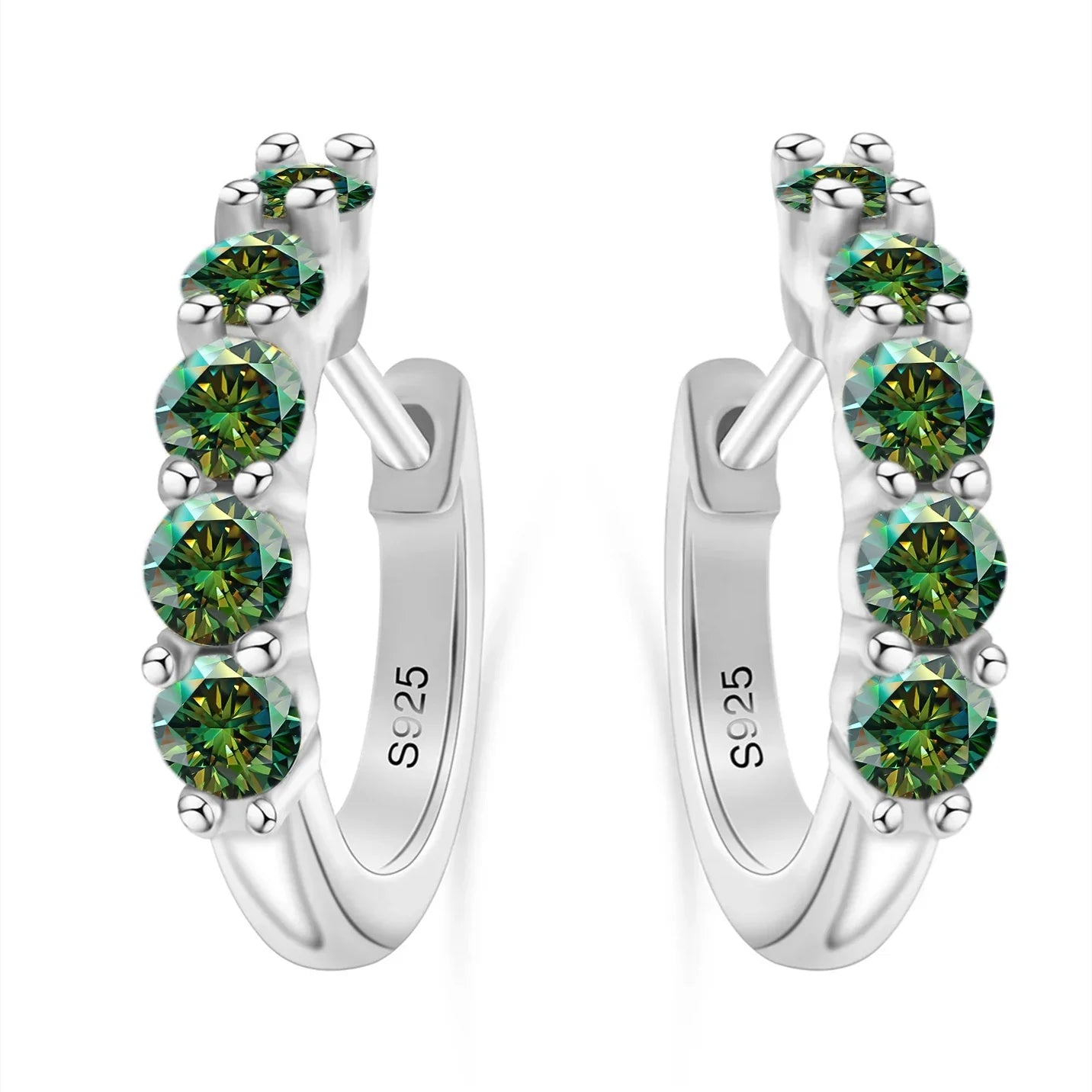 1ct D Color 3mm Moissanite Hoop Charm Earrings 925 Sterling Silver Women BandsCo Straps