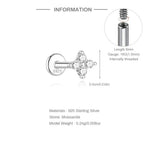 925 Sterling Silver Mini Moissanite Four-Claw Screw Stud Earrings For Women BandsCo Straps