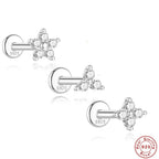 925 Sterling Silver Mini Moissanite Four-Claw Screw Stud Earrings For Women BandsCo Straps