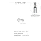 925 Sterling Silver Mini Moissanite Four-Claw Screw Stud Earrings For Women BandsCo Straps