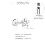 925 Sterling Silver Mini Moissanite Four-Claw Screw Stud Earrings For Women BandsCo Straps