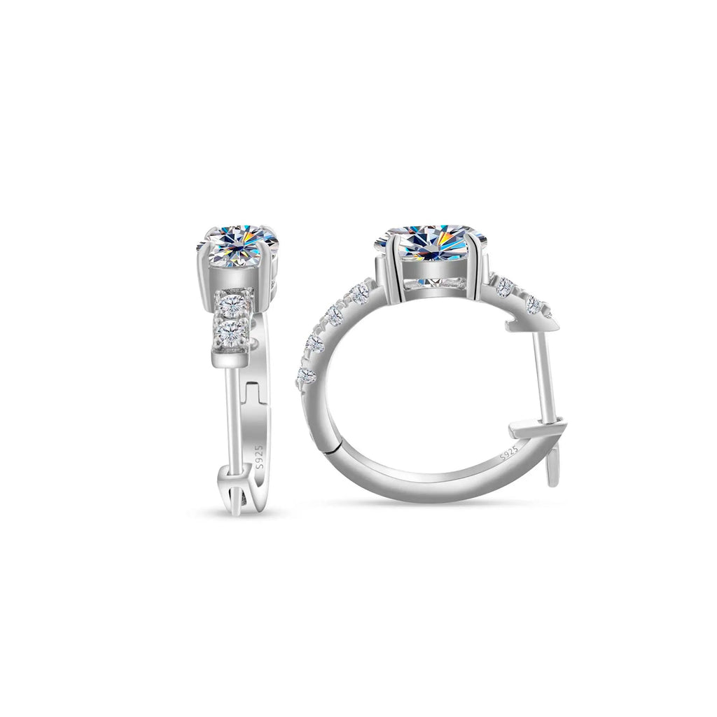925 Sterling Silver Moissanite 1 Ct Oval Stud Earrings For Women GIA BandsCo Straps