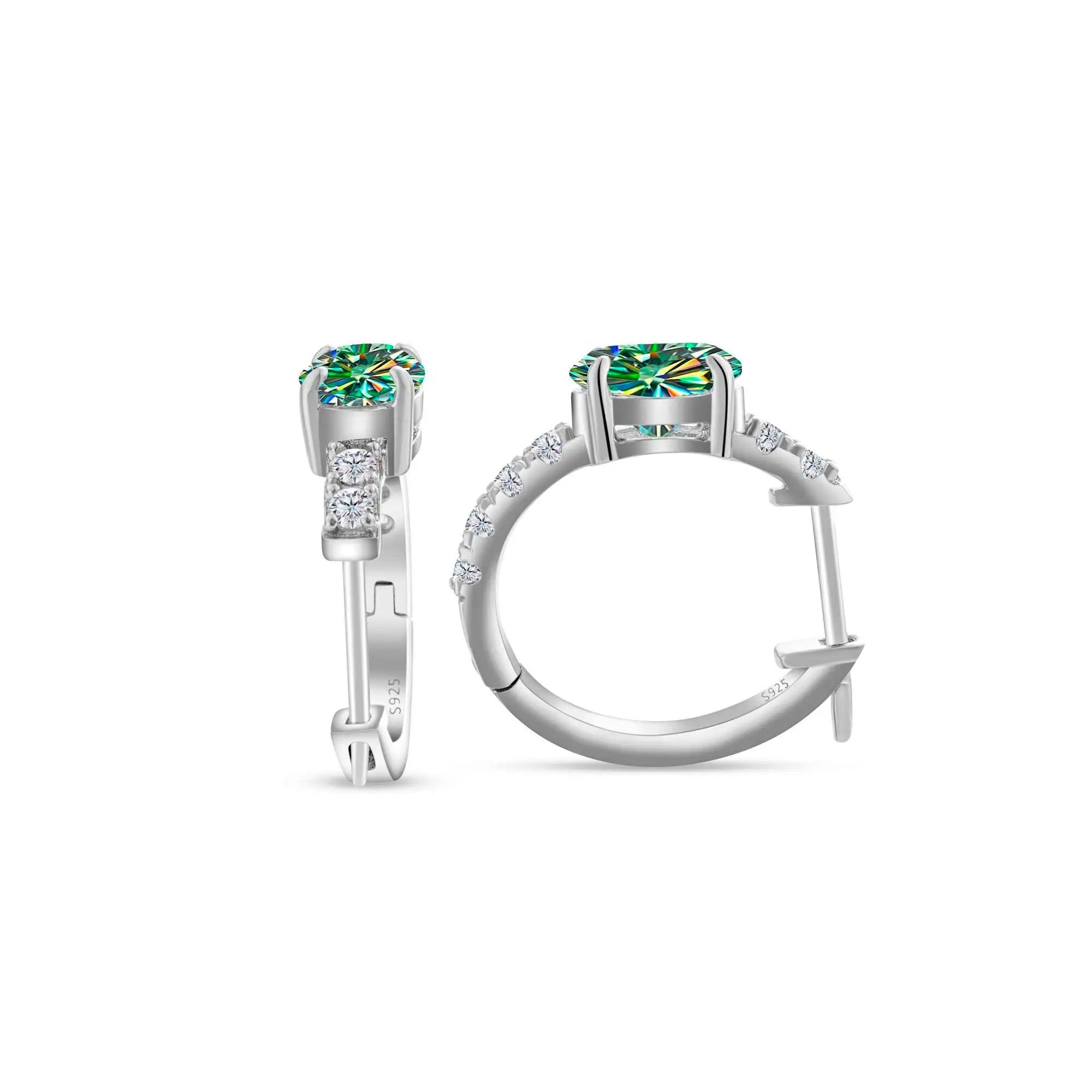925 Sterling Silver Moissanite 1 Ct Oval Stud Earrings For Women GIA BandsCo Straps