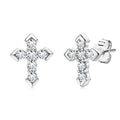 925 Sterling Silver Moissanite Arrow Cross Stud Earrings For Men and Women BandsCo Straps