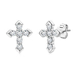 925 Sterling Silver Moissanite Arrow Cross Stud Earrings For Men and Women BandsCo Straps