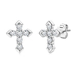925 Sterling Silver Moissanite Arrow Cross Stud Earrings For Men and Women BandsCo Straps