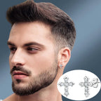 925 Sterling Silver Moissanite Arrow Cross Stud Earrings For Men and Women BandsCo Straps