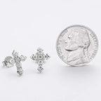 925 Sterling Silver Moissanite Arrow Cross Stud Earrings For Men and Women BandsCo Straps