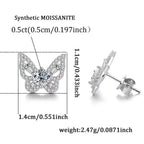 925 Sterling Silver Moissanite Butterfly Stud Earrings Romantic Gift For Women BandsCo Straps