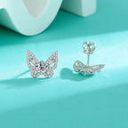 925 Sterling Silver Moissanite Butterfly Stud Earrings Romantic Gift For Women BandsCo Straps