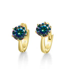 925 Sterling Silver Moissanite Clip-On Earrings Round Six-Prong White Gold BandsCo Straps