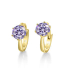925 Sterling Silver Moissanite Clip-On Earrings Round Six-Prong White Gold BandsCo Straps