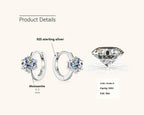 925 Sterling Silver Moissanite Clip-On Earrings Round Six-Prong White Gold BandsCo Straps