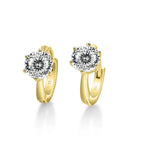 925 Sterling Silver Moissanite Clip-On Earrings Round Six-Prong White Gold BandsCo Straps