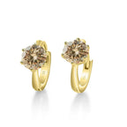925 Sterling Silver Moissanite Clip-On Earrings Round Six-Prong White Gold BandsCo Straps