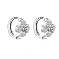 925 Sterling Silver Moissanite Clover Earrings 1ct Dainty Hoop Luxury BandsCo Straps