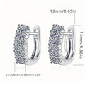 925 Sterling Silver Moissanite Double Row Stud Earrings 0.72ct x2 Simple BandsCo Straps