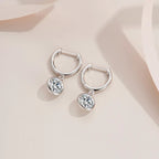 925 Sterling Silver Moissanite Drop Earrings 0.5-1 Ct Bubble Design Light Luxe BandsCo Straps