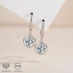 925 Sterling Silver Moissanite Drop Earrings 0.5-1 Ct Bubble Design Light Luxe BandsCo Straps