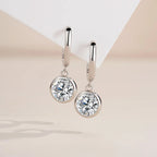 925 Sterling Silver Moissanite Drop Earrings 0.5-1 Ct Bubble Design Light Luxe BandsCo Straps
