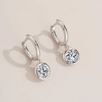 925 Sterling Silver Moissanite Drop Earrings 0.5-1 Ct Bubble Design Light Luxe BandsCo Straps