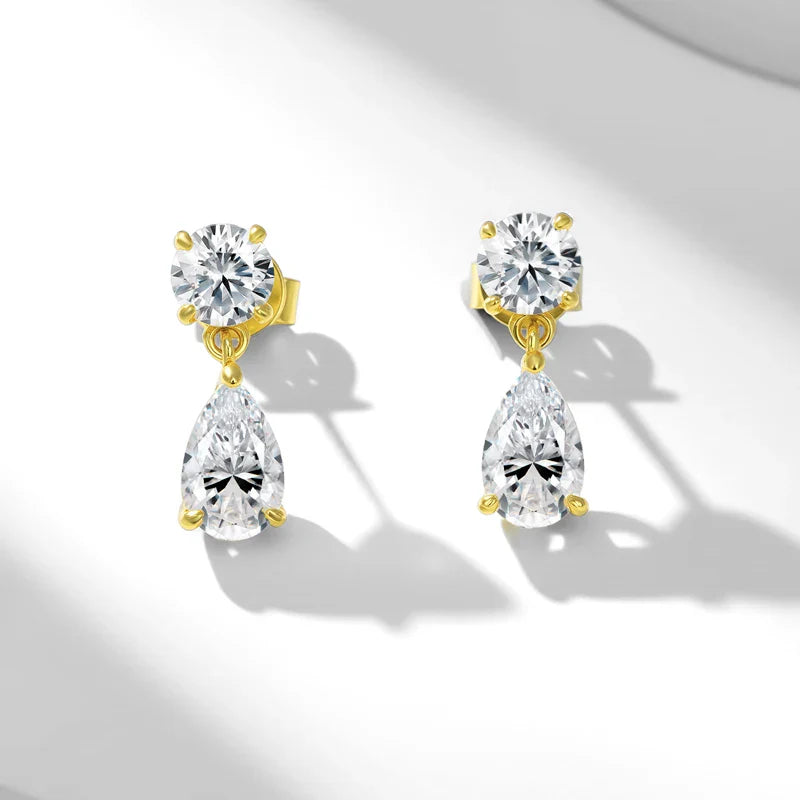 925 Sterling Silver 1.5 Ct Moissanite Drop Earrings For Men Women BandsCo Straps